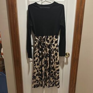 Blue Asymmetrical Long Sleeve Dress